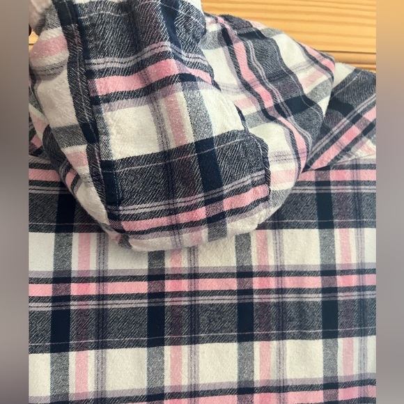Roper Women’s Thermal Lined Flannel Hooded Pink and Blue Plaid Jacket Size Med - Picture 6 of 9